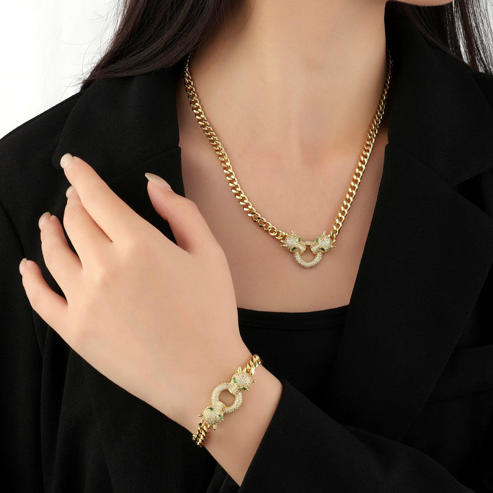 Aria Bracelet and Necklace Combo - Gold