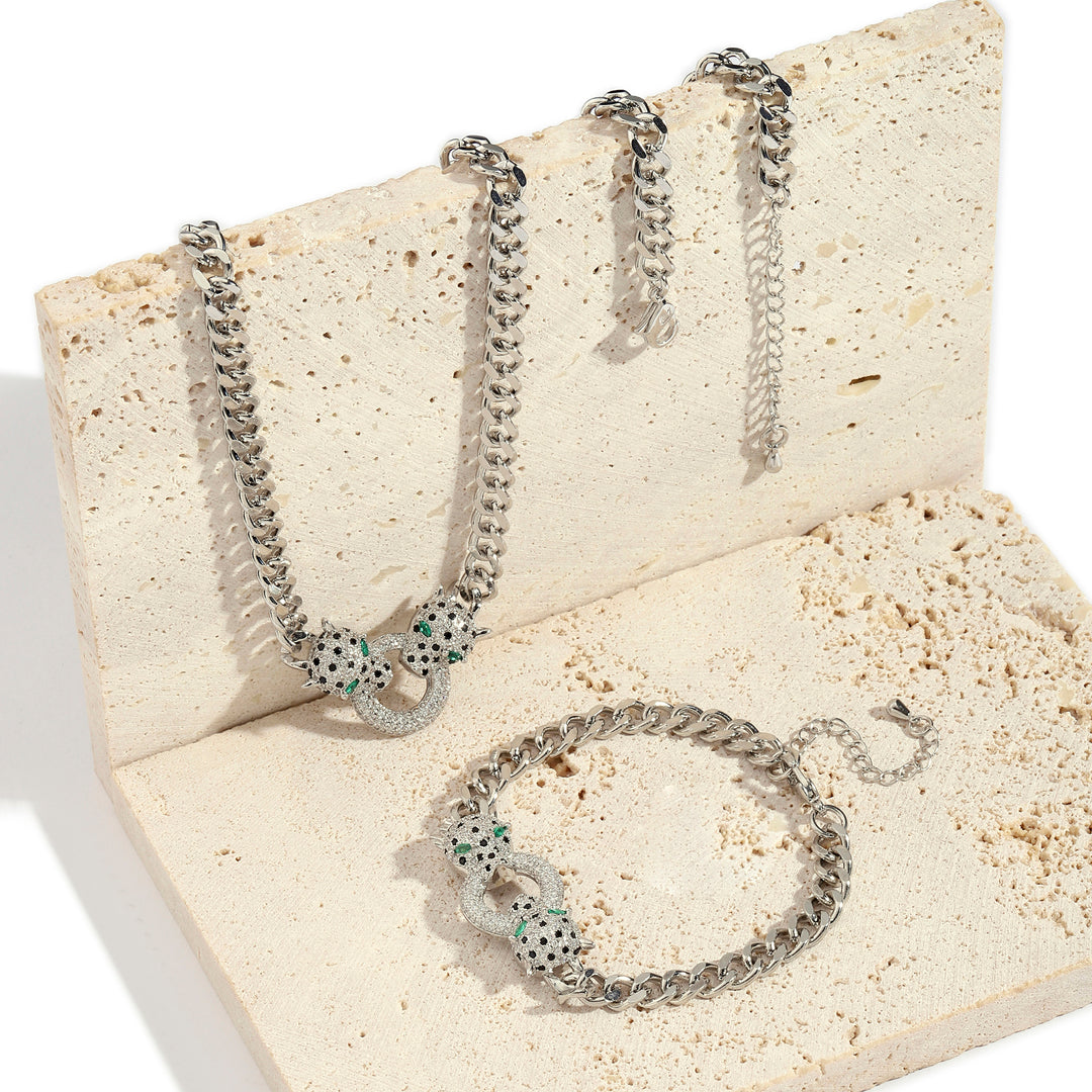 Amara Bracelet and Necklace Combo - Silver - Salty Accessories