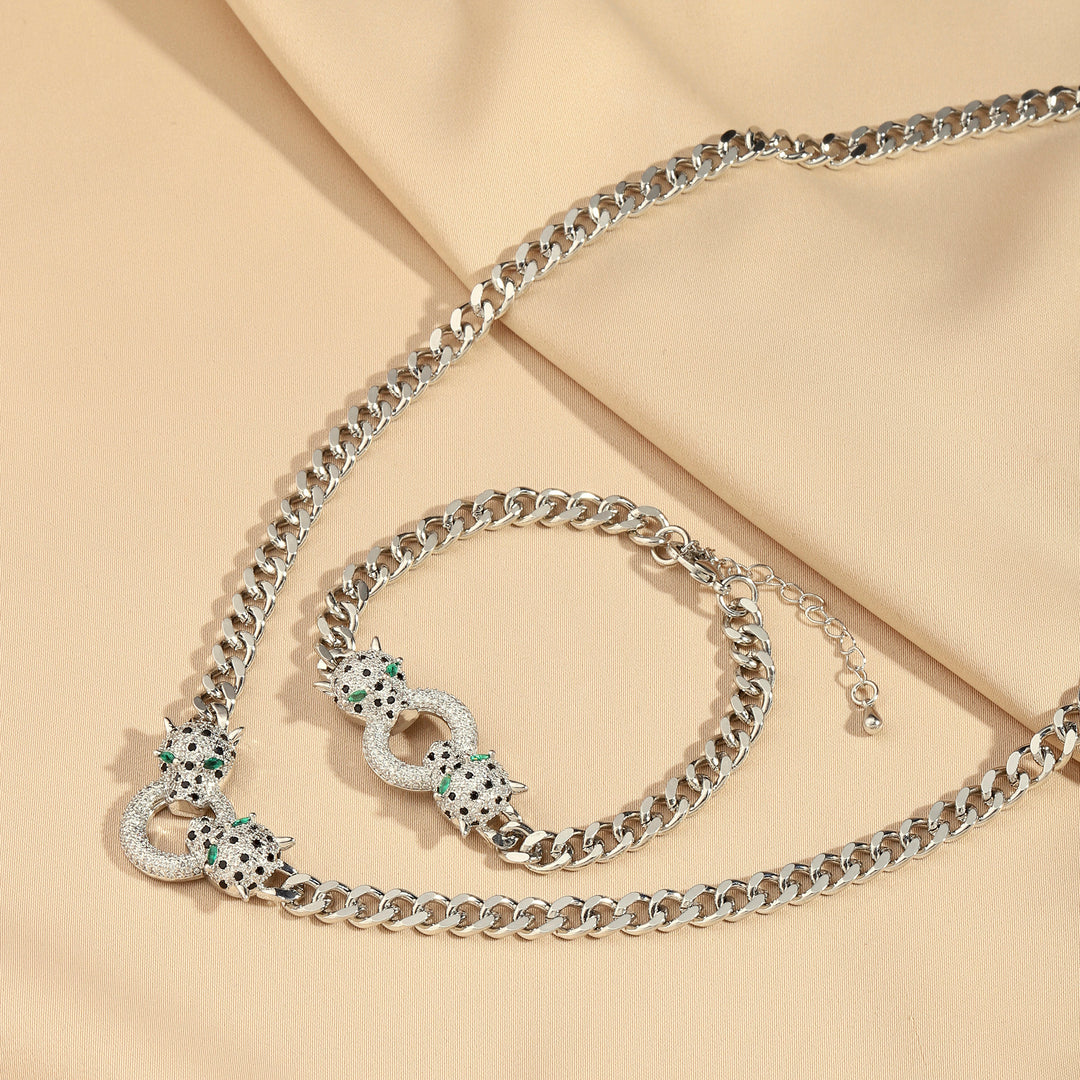 Amara Bracelet and Necklace Combo - Silver