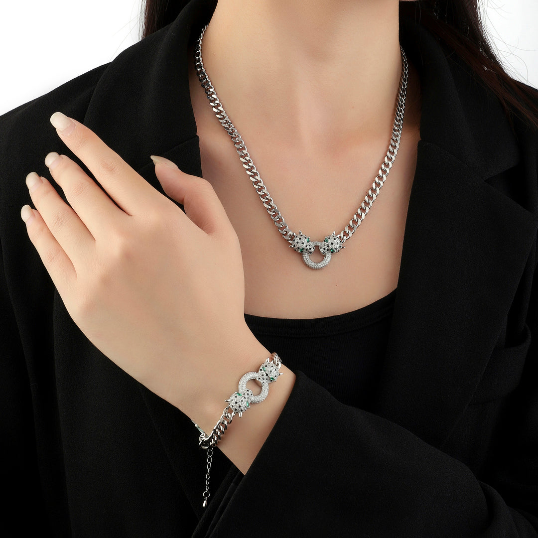 Amara Bracelet and Necklace Combo - Silver - Salty Accessories