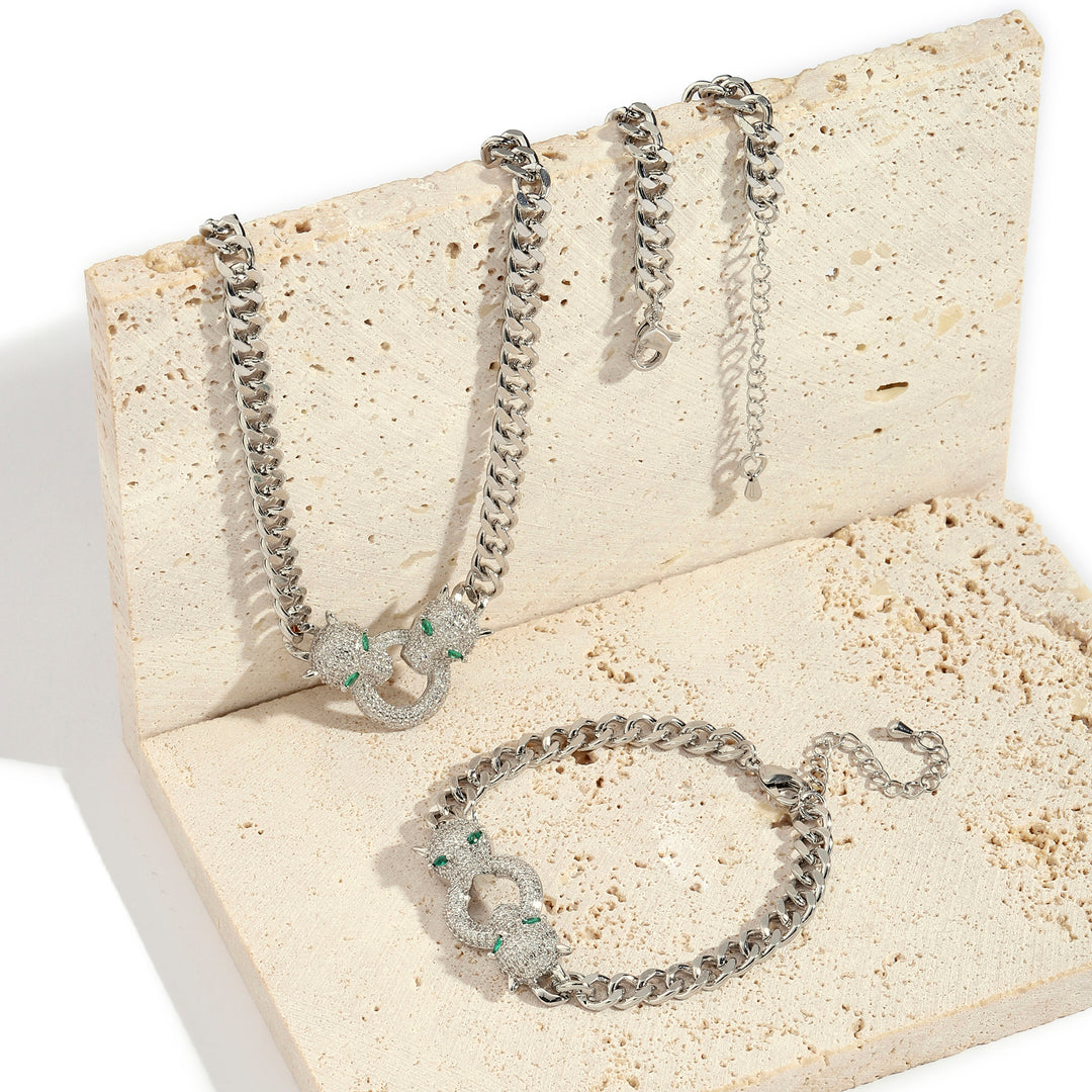 Aria Bracelet and Necklace Combo - Silver - Salty Accessories