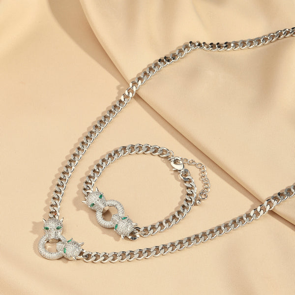 Aria Bracelet and Necklace Combo - Silver