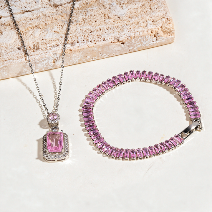 Coded Signal Bracelet And Necklace Set