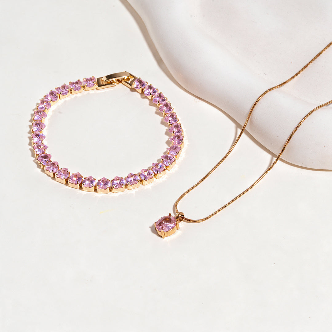 Flick Detail Bracelet And Necklace Set