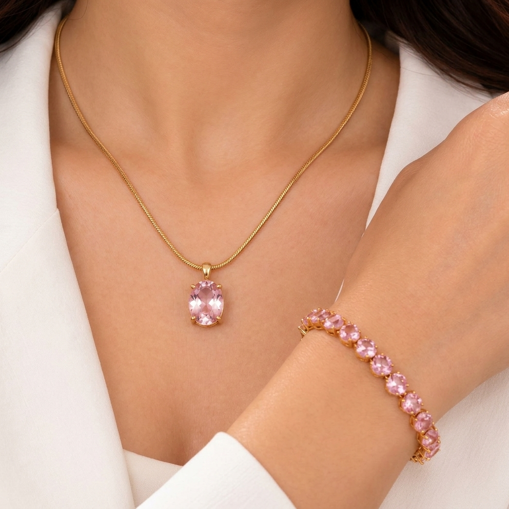 Flick Detail Bracelet And Necklace Set