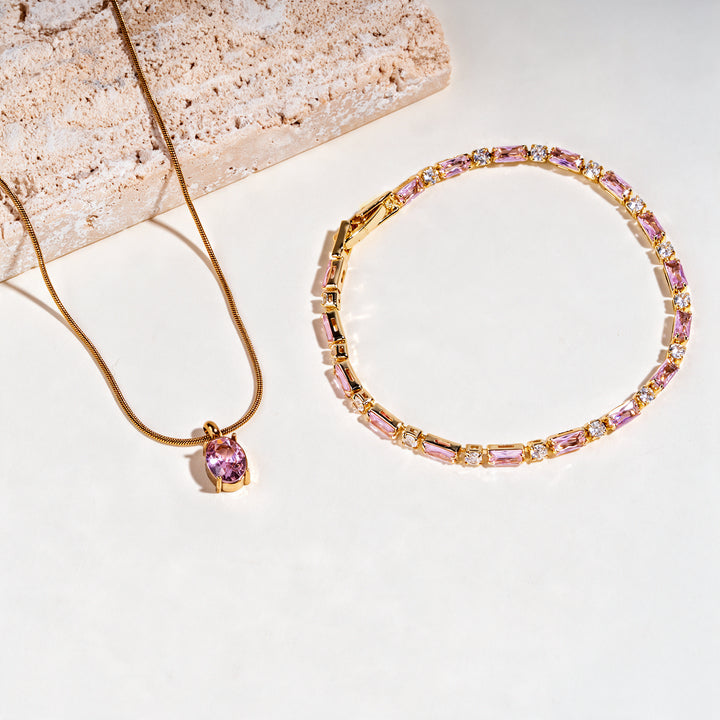 Pop Mark Bracelet And Necklace Set