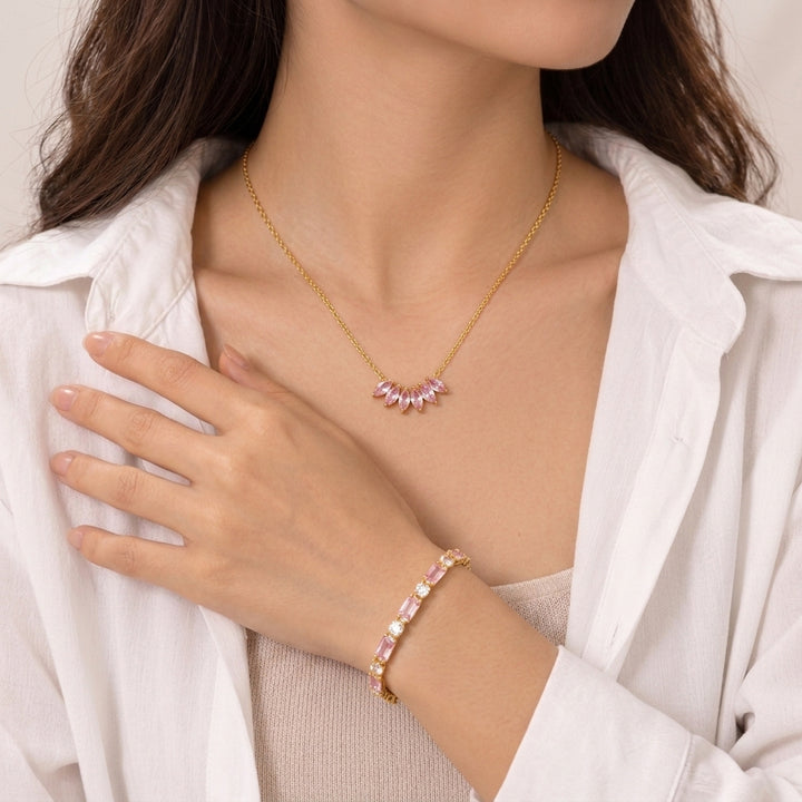 Mellow Tag Bracelet And Necklace Set