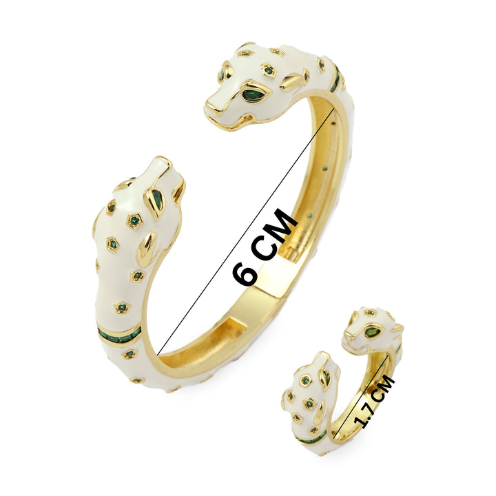 Ivory King Bangle and Ring Combo - White