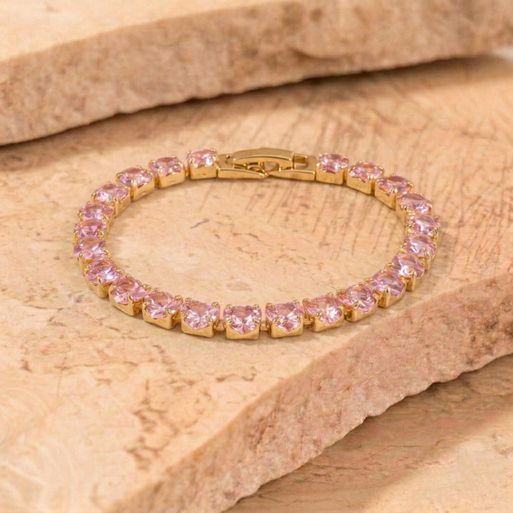 Heartstrings Diamond Tennis Bracelet - Pink