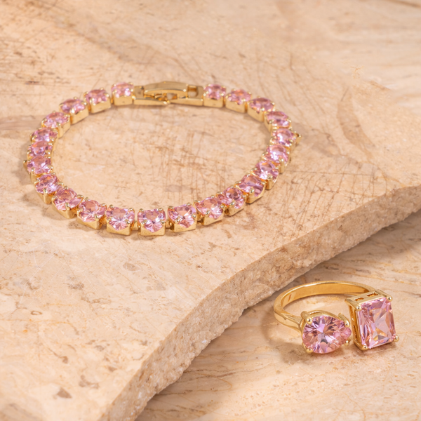 Sparkling Blush Bracelet & Ring Combo