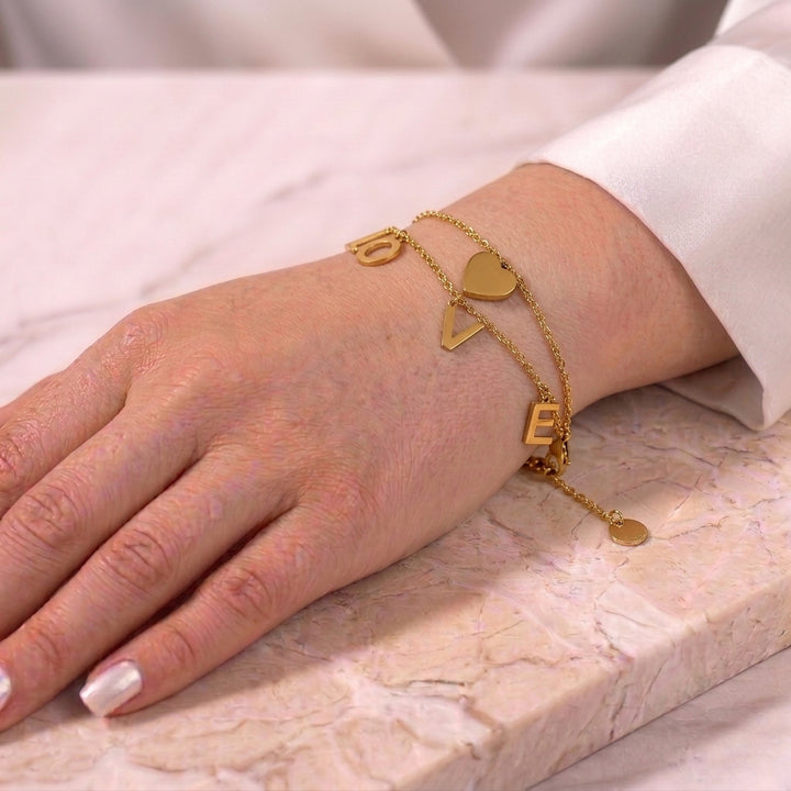LOVE Heart Gold Bracelet