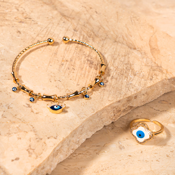 Classic Evil Eye Bracelet & Ring Combo