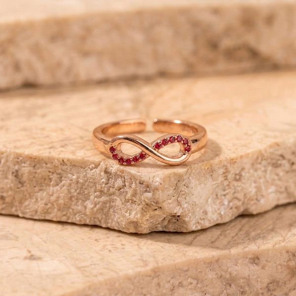 Boundless Infinity Red Loop Ring