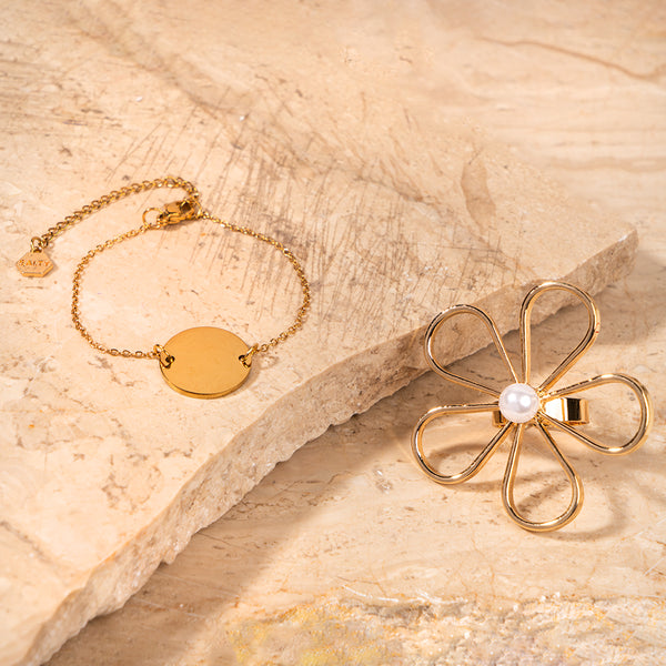 Personalised Bracelet & Statement Ring Combo