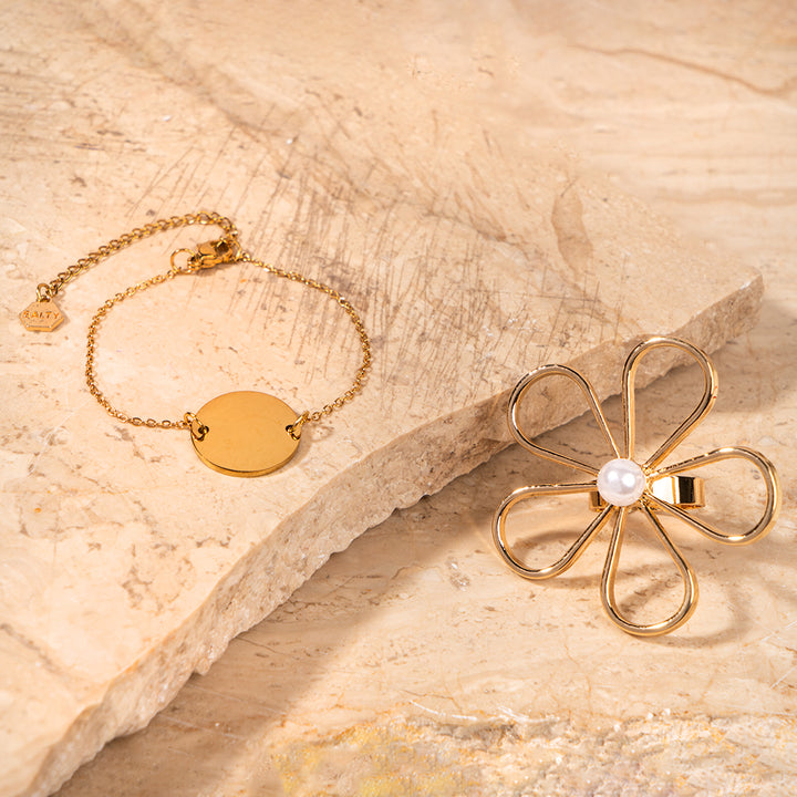 Personalised Bracelet & Statement Ring Combo