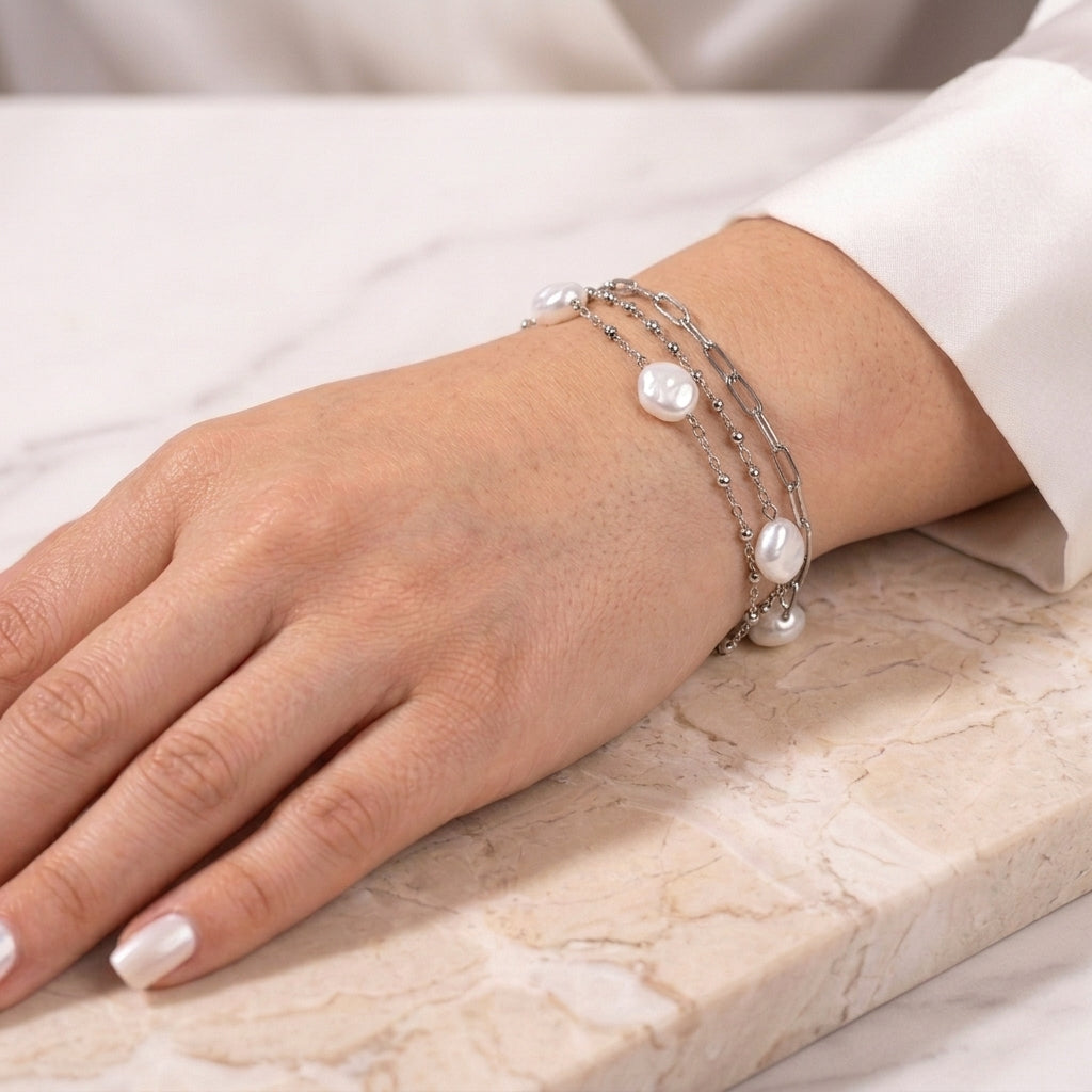 Aurum White Royale Bracelet & Ring Combo
