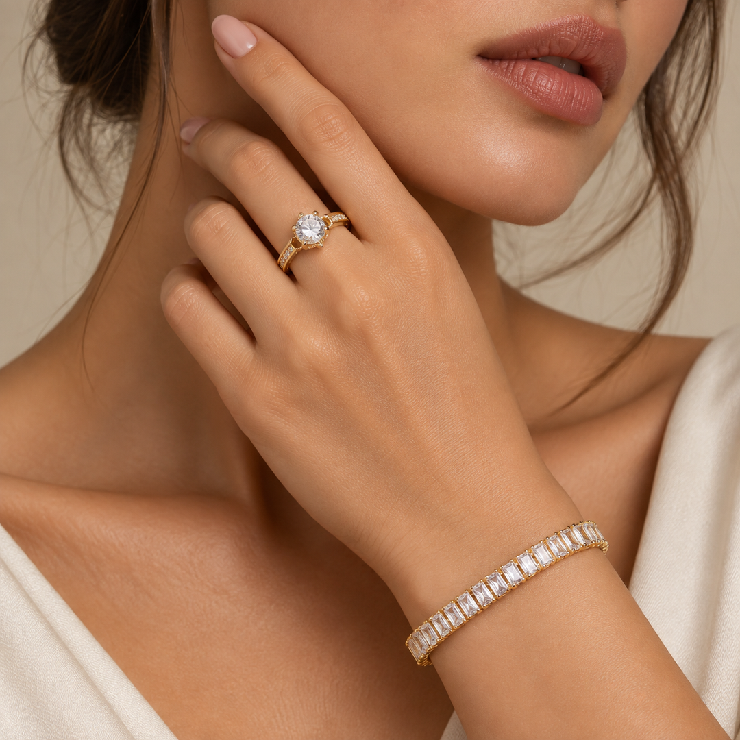 Cloud Code Bracelet And Ring Set