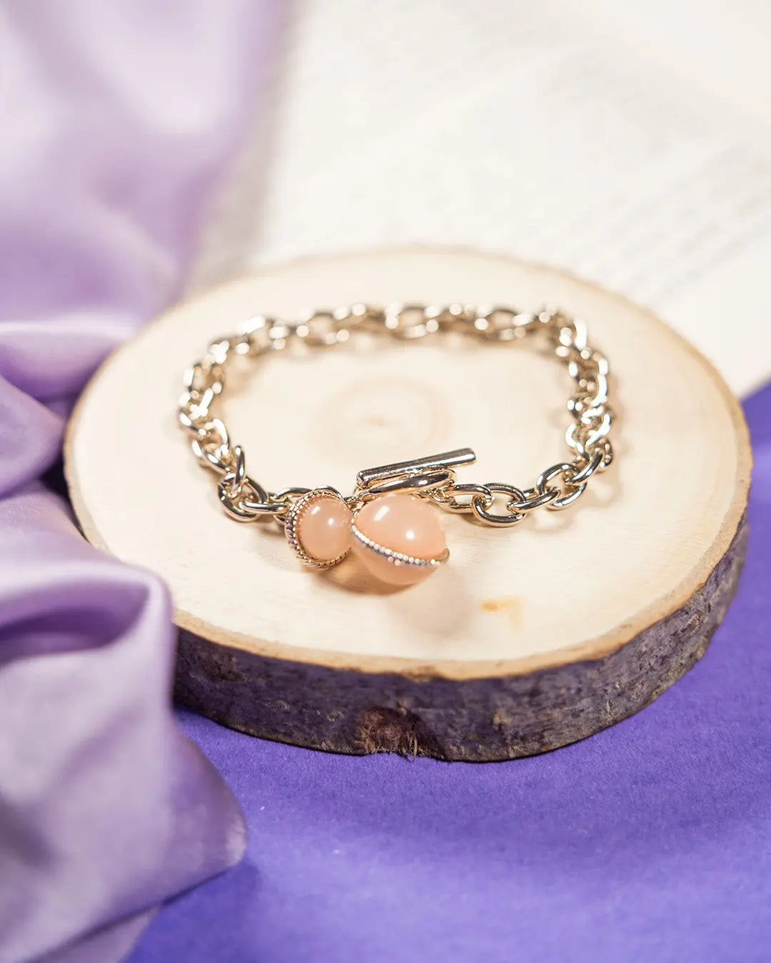 Pink Sapphire Toggle Clasp Bracelet - Salty Accessories