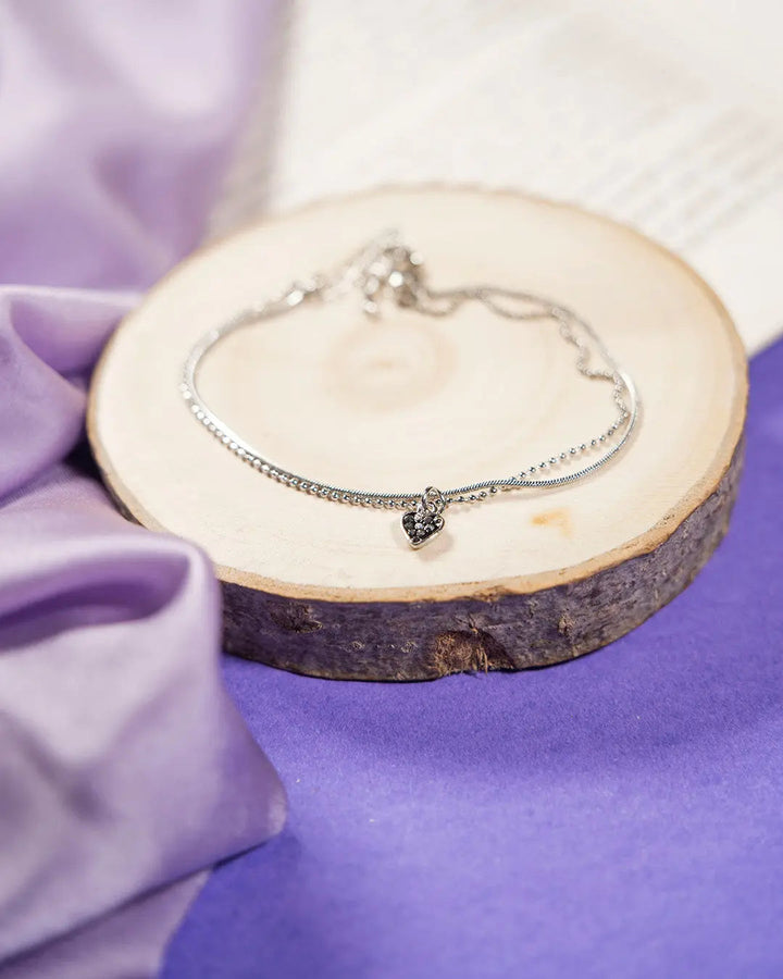Double Chain Love Bracelet - Black - Salty Accessories
