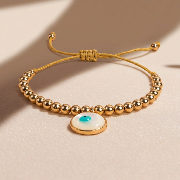 Golden Retro Evil Eye Bracelet