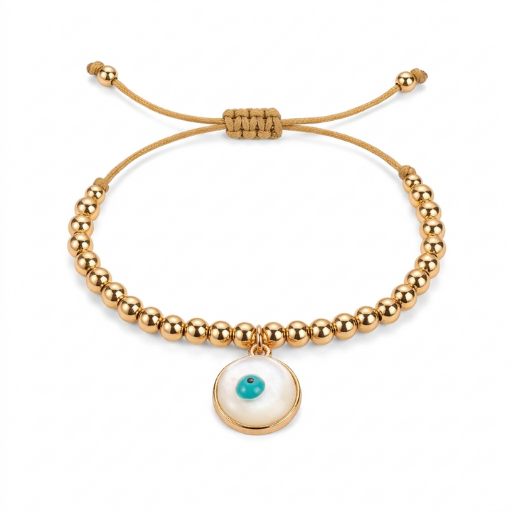 Golden Retro Evil Eye Bracelet