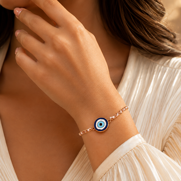 Celeste Eye Enamel Chain Bracelet