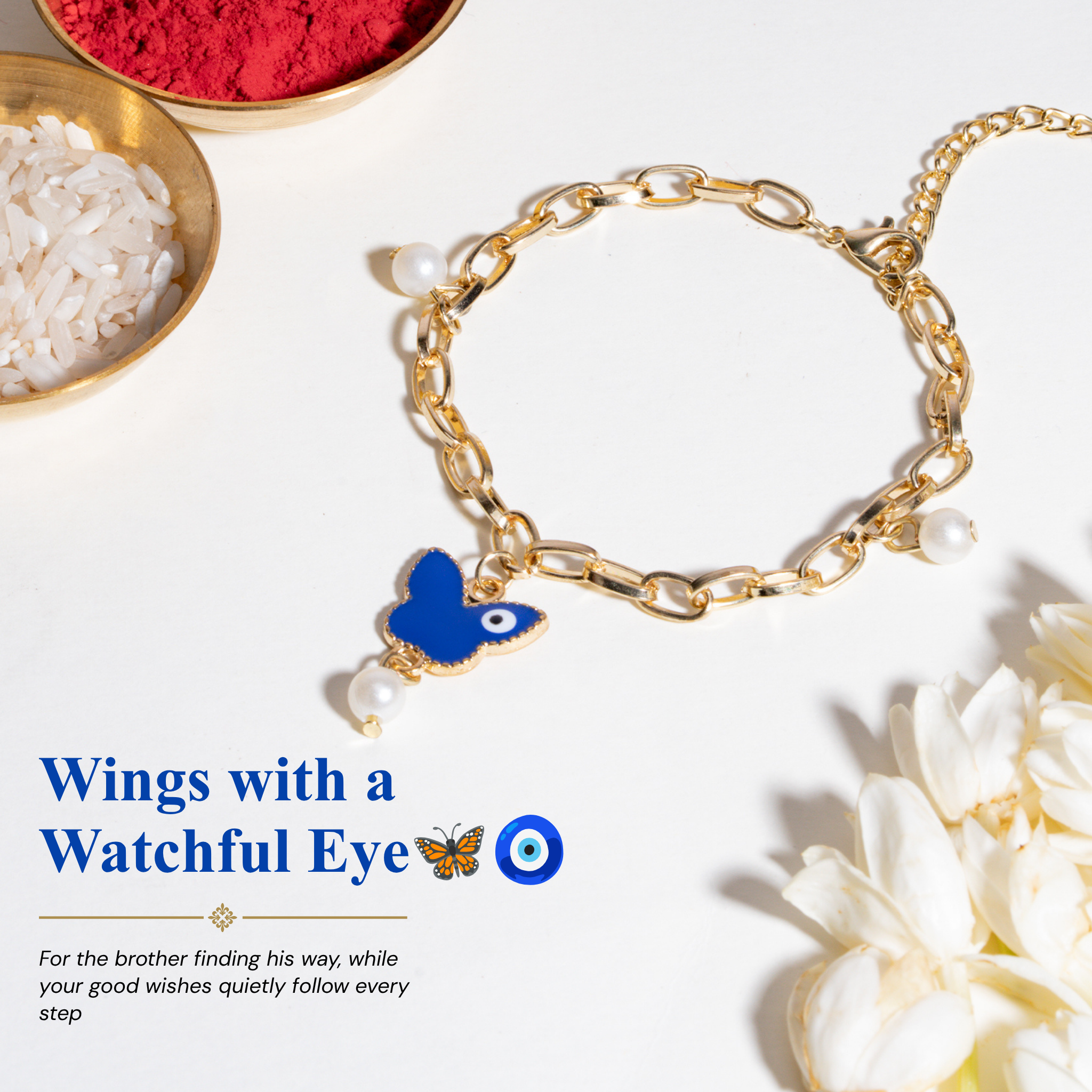 Rang Birangi Butterfly Evil Eye Rakhi