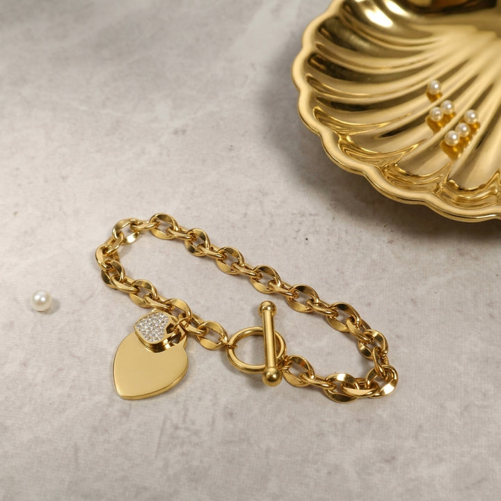 Toggle Clasp Accent Gold Bracelet