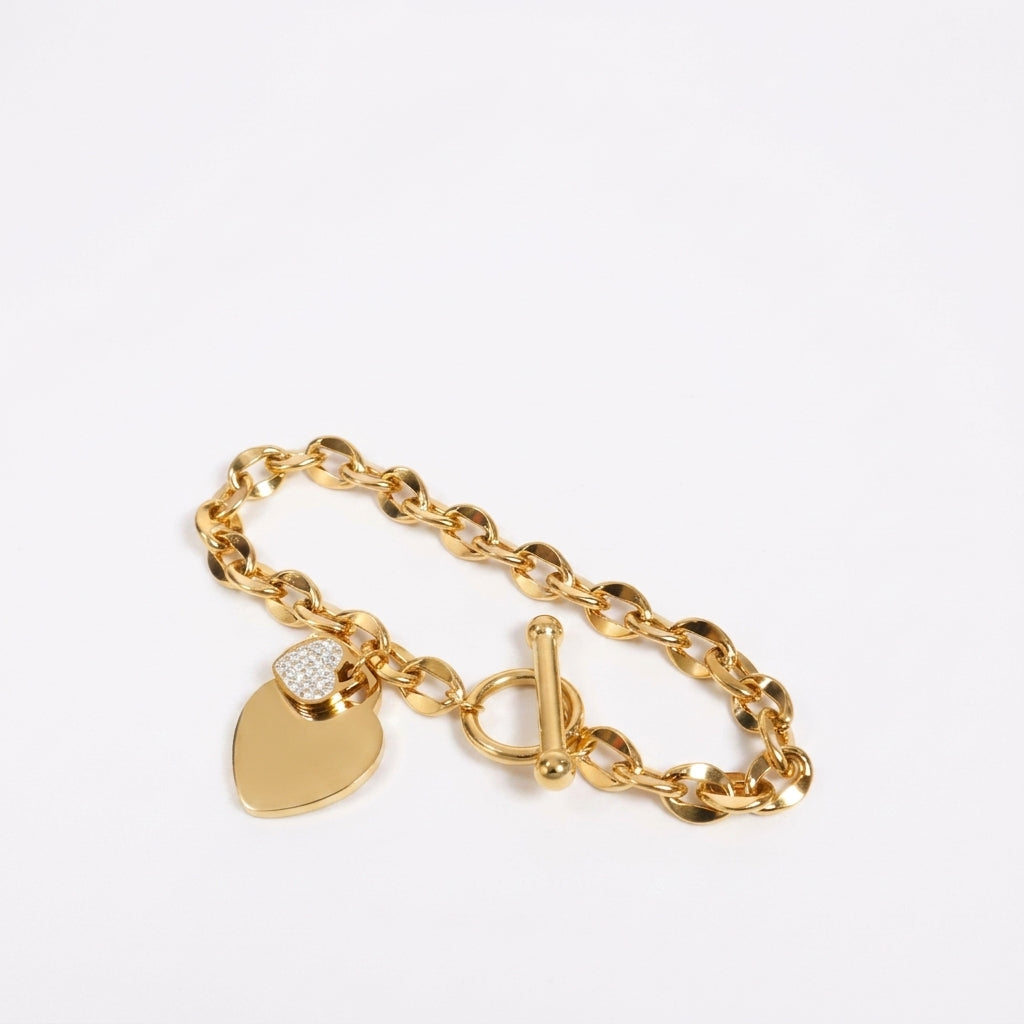 Toggle Clasp Accent Gold Bracelet