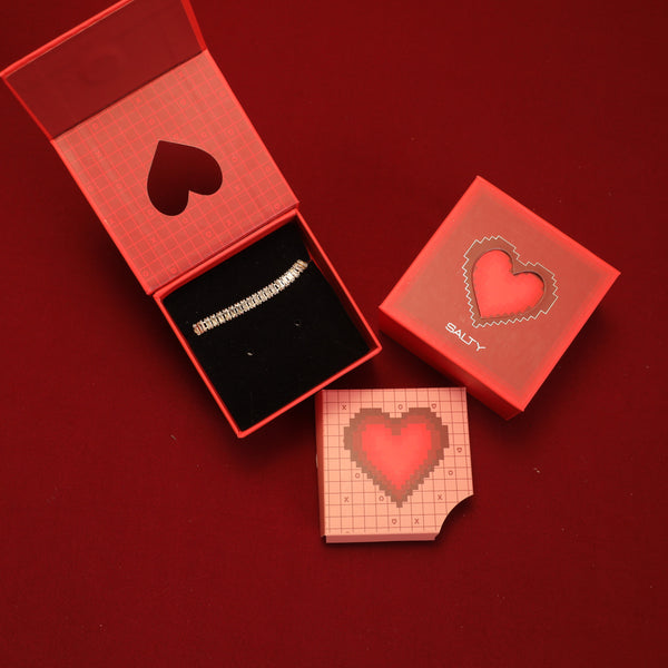 Glimmer Diamond Tennis Bracelet With Valentine Box