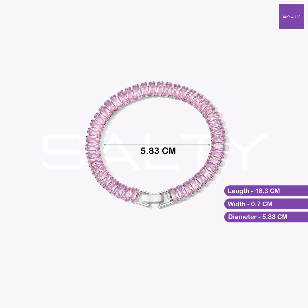 Glimmer Diamond Tennis Bracelet - Pink