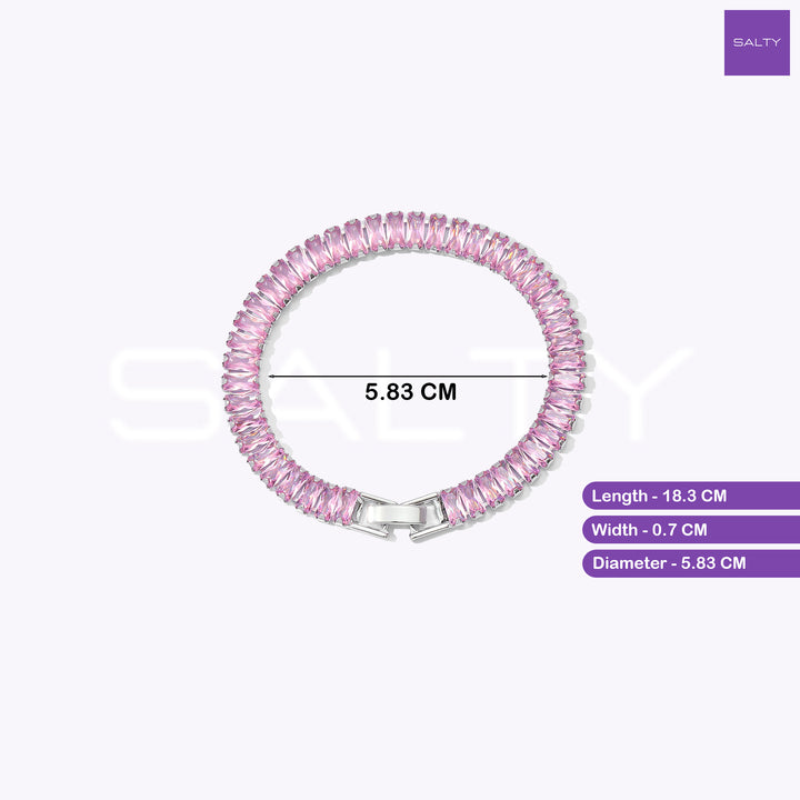 Glimmer Diamond Tennis Bracelet - Pink