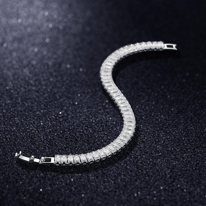 Glimmer Diamond Silver Tennis Bracelet - Salty Accessories
