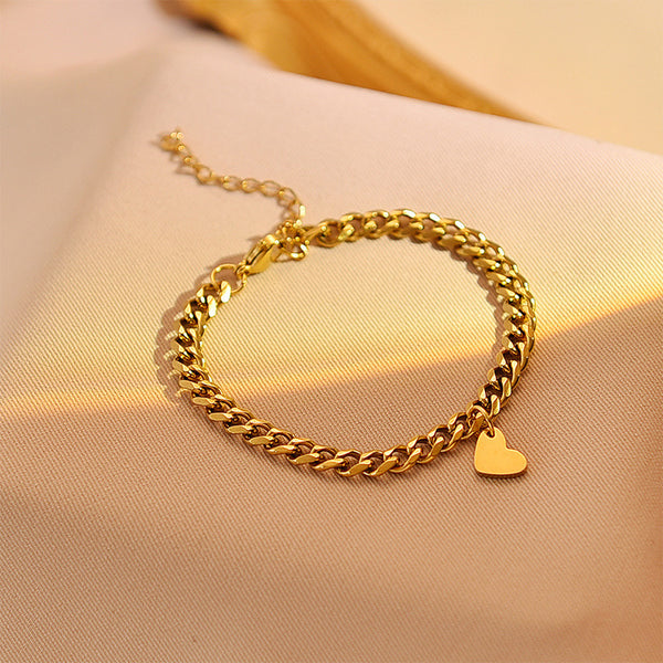 Golden Minimal Heart Band