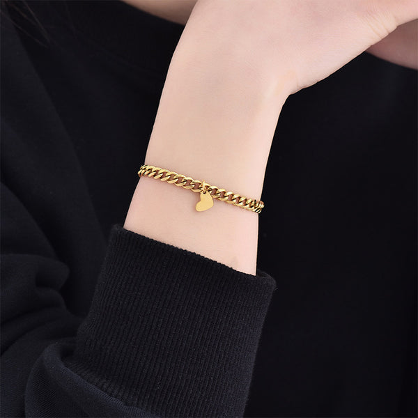 Golden Minimal Heart Band