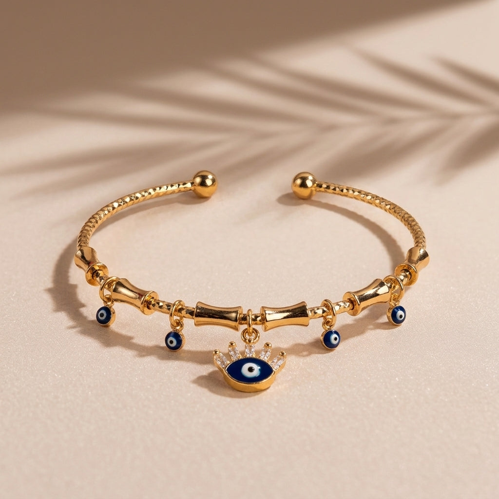 Chic Evil Eye Tassel Bangle