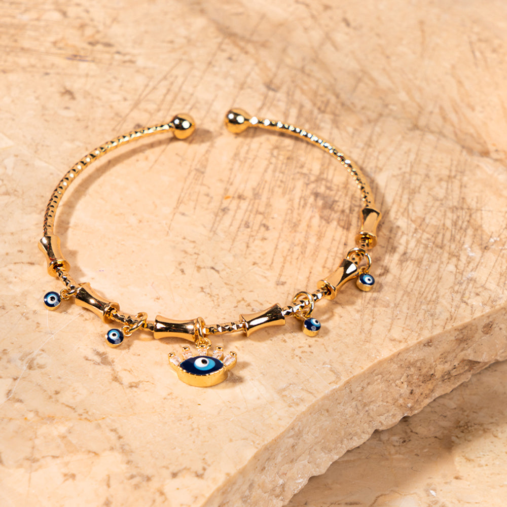 Chic Evil Eye Tassel Bangle