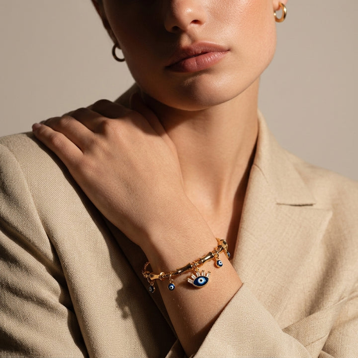 Chic Evil Eye Tassel Bangle