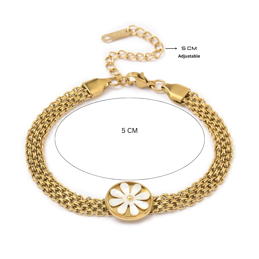 Quaint Flora Gold Bracelet - Salty Accessories