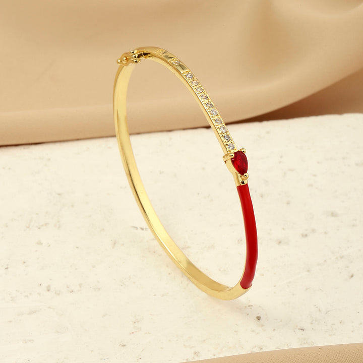 Delicate Blossom Bangle -Red - Salty Accessories