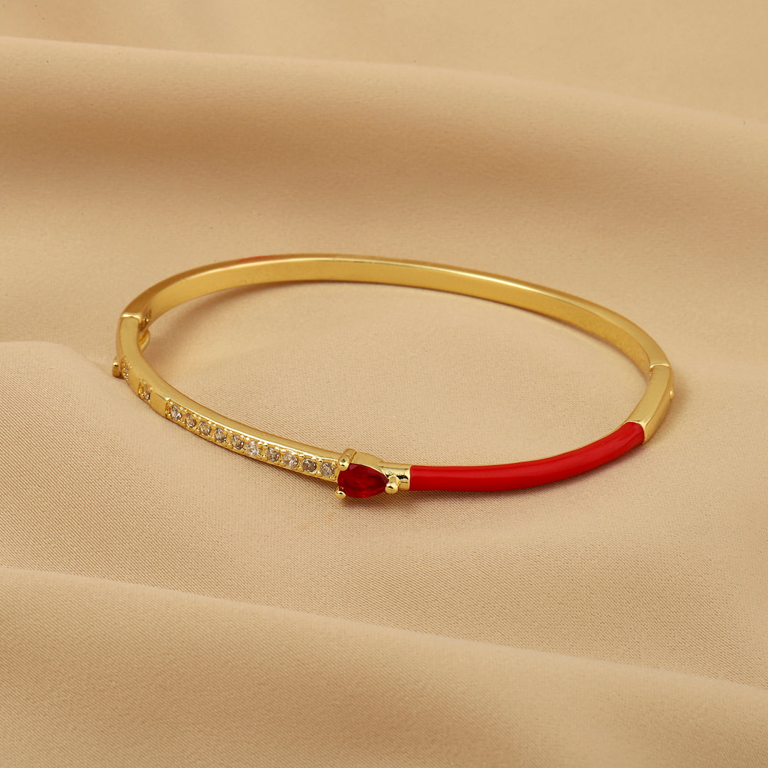 Delicate Blossom Bangle -Red - Salty Accessories