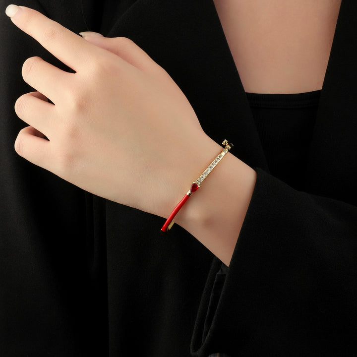 Delicate Blossom Bangle -Red