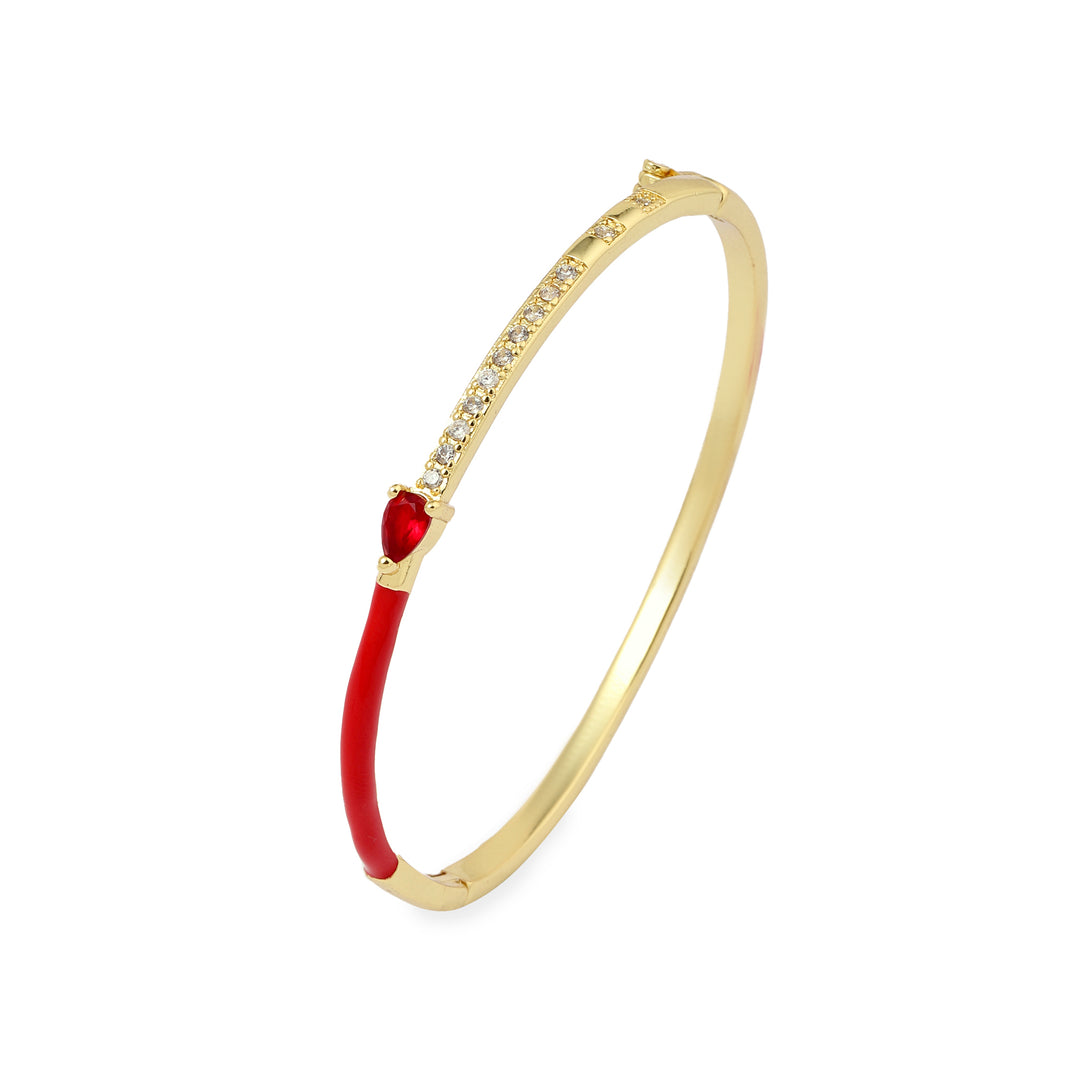 Delicate Blossom Bangle -Red - Salty Accessories