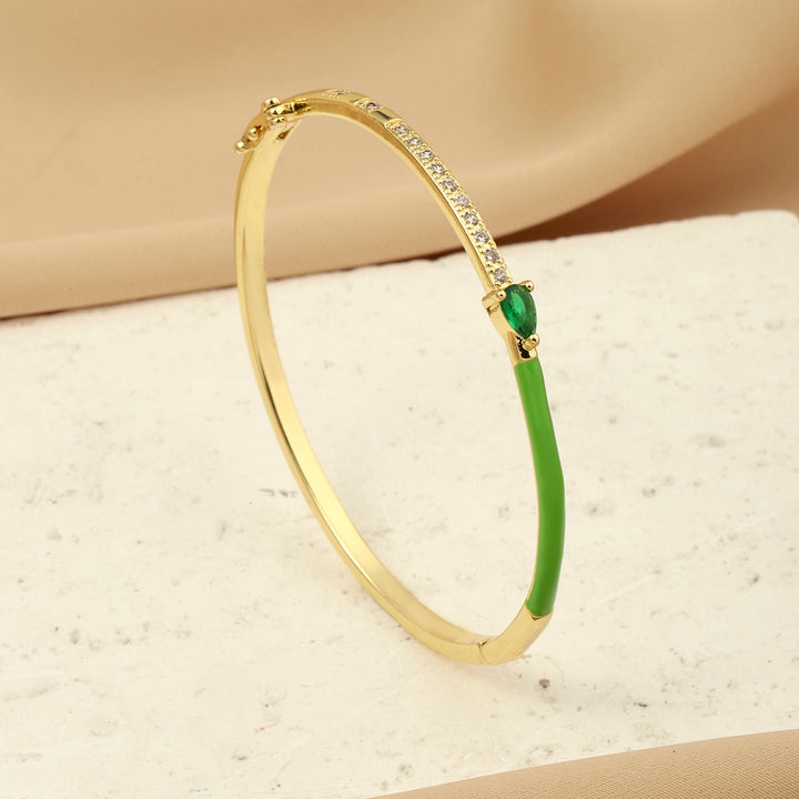 Delicate Blossom Bangle -Green