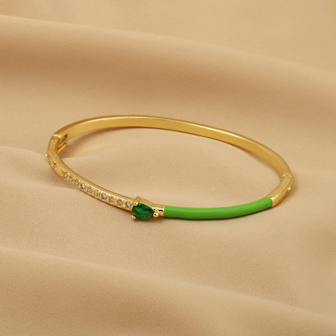 Delicate Blossom Bangle -Green - Salty Accessories