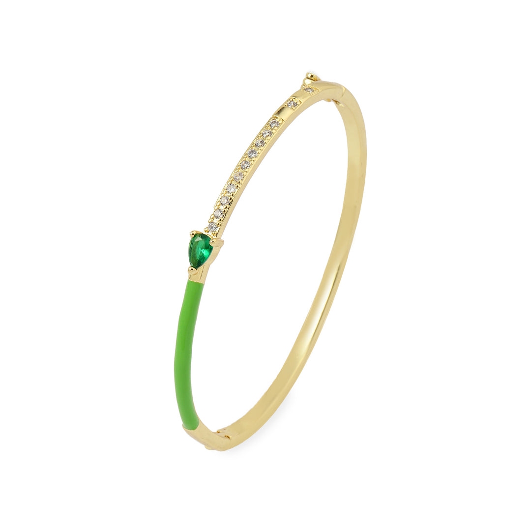 Delicate Blossom Bangle -Green - Salty Accessories