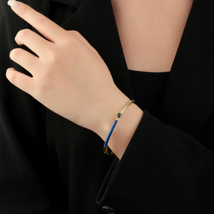 Delicate Blossom Bangle -Blue