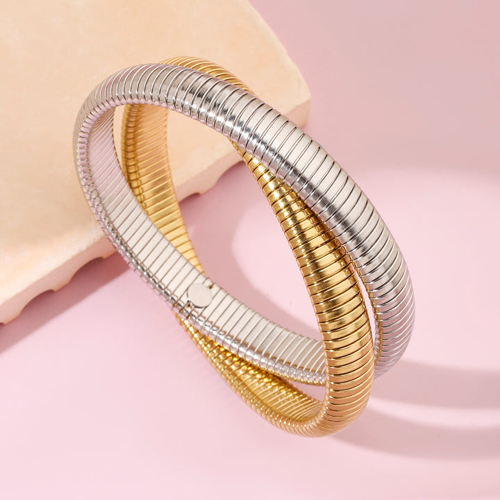 Ornate Obsession Silver Gold Bracelet - Sleek