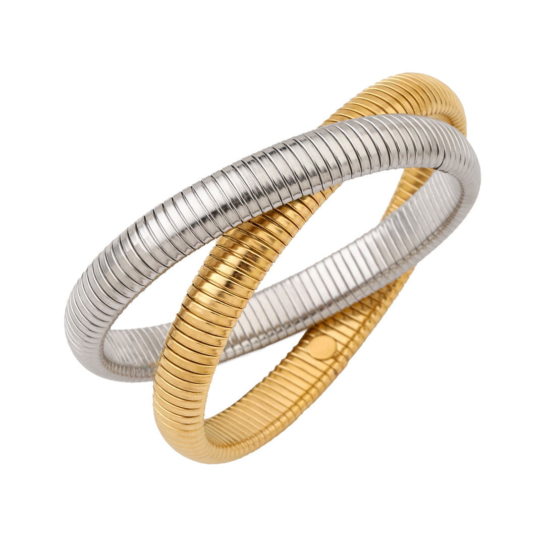 Ornate Obsession Silver Gold Bracelet - Sleek