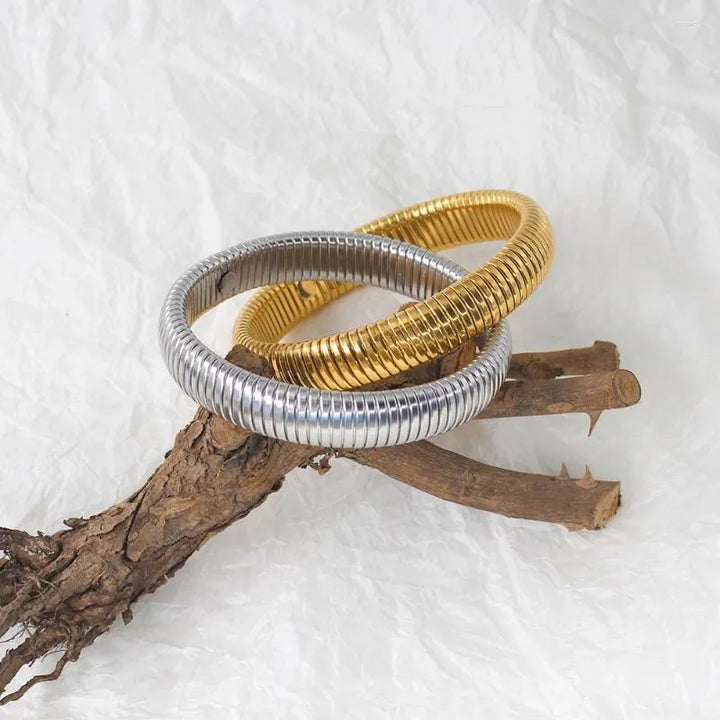 Ornate Obsession Silver Gold Bracelet - Thick